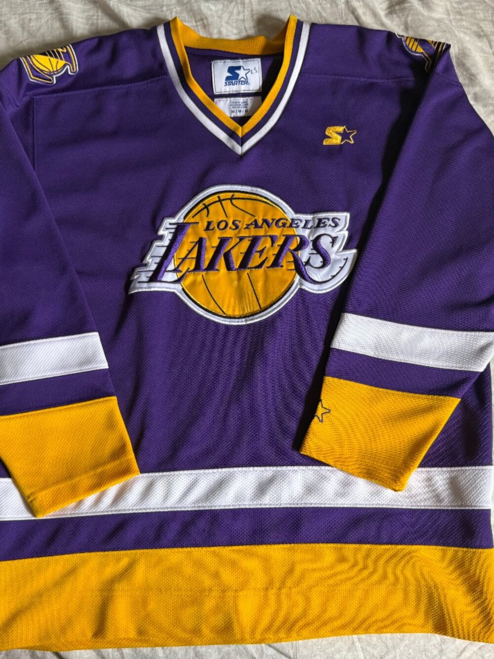Los Angeles Lakers Starter Hockey Jersey Mens Medium NBA NHL